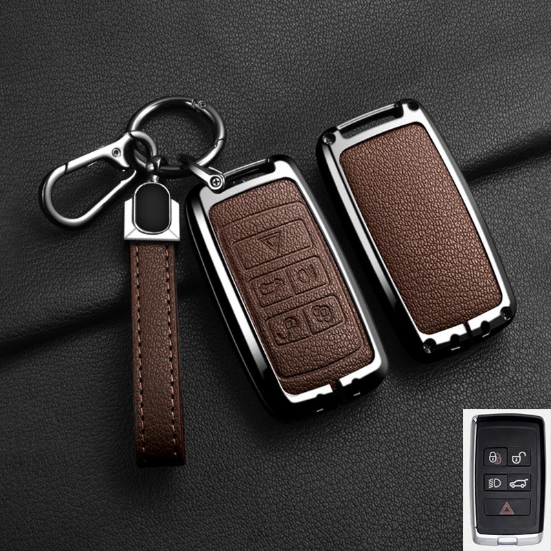 Alliage Cuir Voiture Télécommande Clé Étui Housse Pour Jaguar XF XJ XE S-Type F-Type X-Type F-Pace I-Pace E-Pace Android XFR XKR Porte-clés