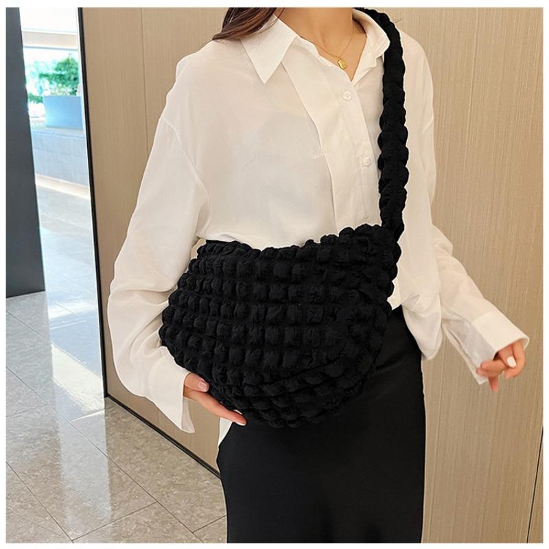 Weiche Große Kapazität Damen Puffy Wolken Schultertasche Lässig Pendeln Gefaltete Quadratische Tasche