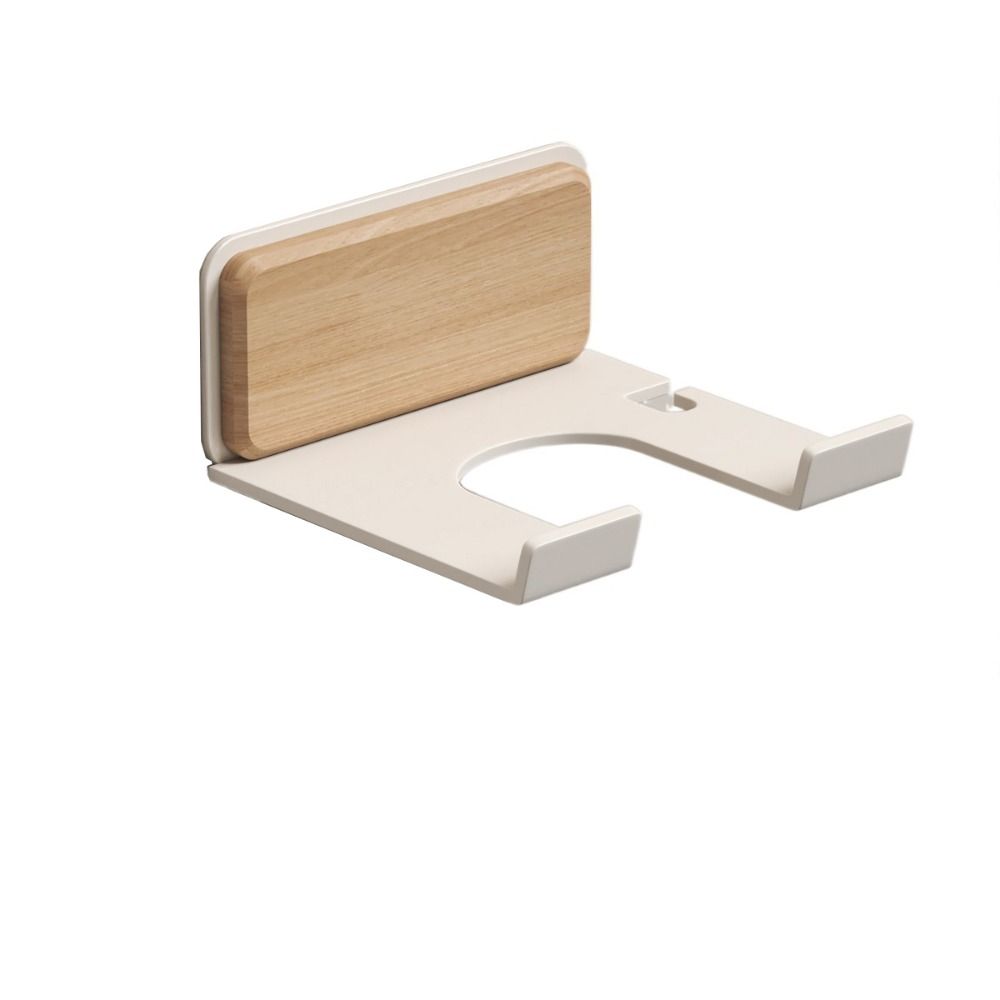 Wall Mount Wood Hairdryer Holder Self Adhesive Hair Dryer Organizer Hair Blow Dryer Stand  Home