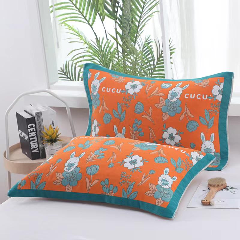 Extra Large and Thick Plaid Cotton Pillow Towel Set - Stain-Resistant Home Gauze for Couples, Students