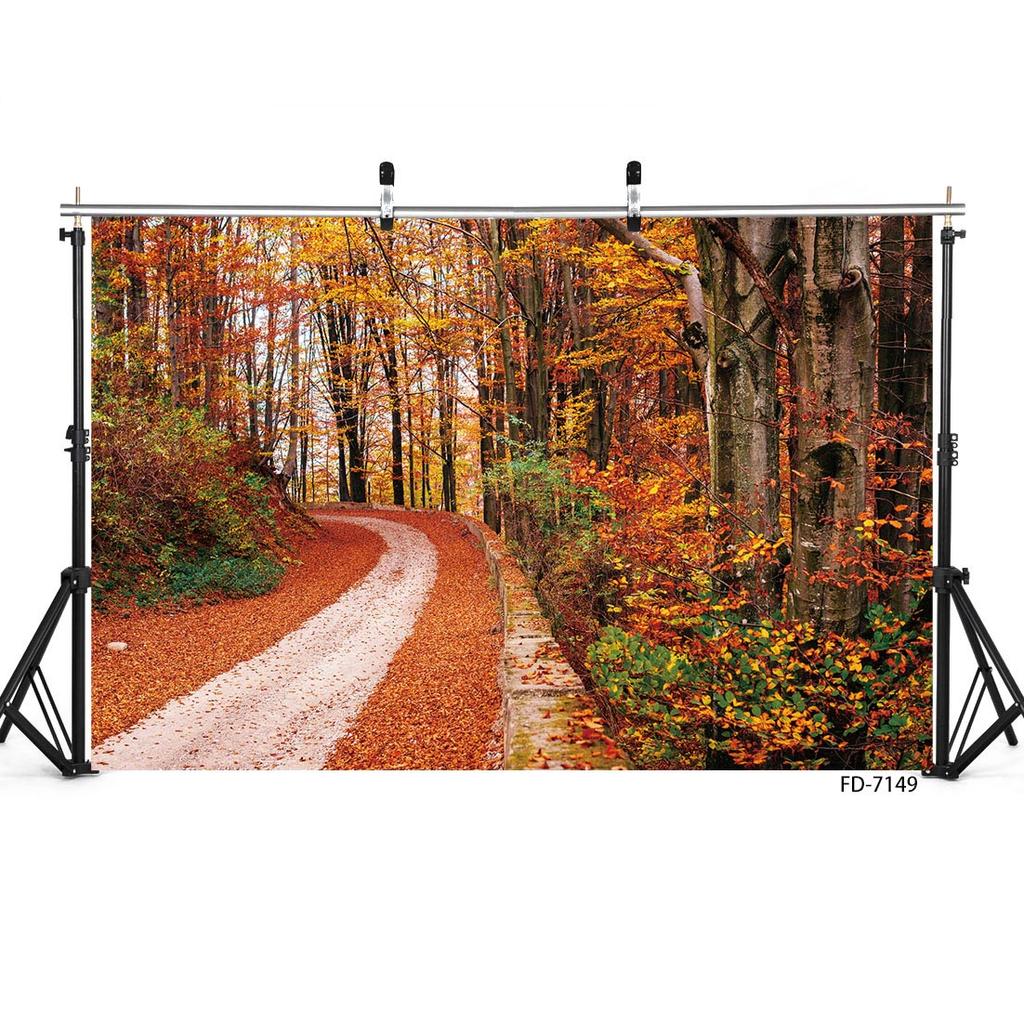 Autumn Tree Forest Trail Photography Background For Photo Studio Props Children Baby Cloth Computer Printed Backdrops Photocall