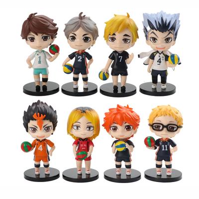 8 db/1 szett Haikyuu Figura Oikawa Tooru Modell Q verzió Hinata Shoyo Játék Kei Tsukishima Ajándékgyűjtemény Tadashi Yamaguchi PVC