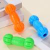 Dog Squeaky Chew Toy Rubber Barbell Puppy Teething Toy Dog Treat Dispenser Toy for Small Medium Dogs Teeth Cleaning