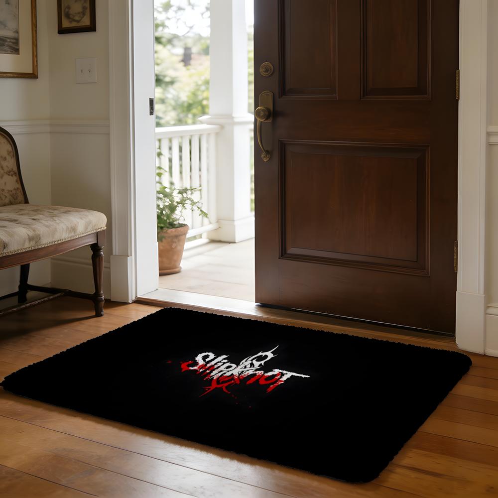 Vloerkleed Zacht Flanellen Tapijt Antislip Absorberend Mat voor Badkamer Slaapkamer Woondecoratie Rockband S-slipknot