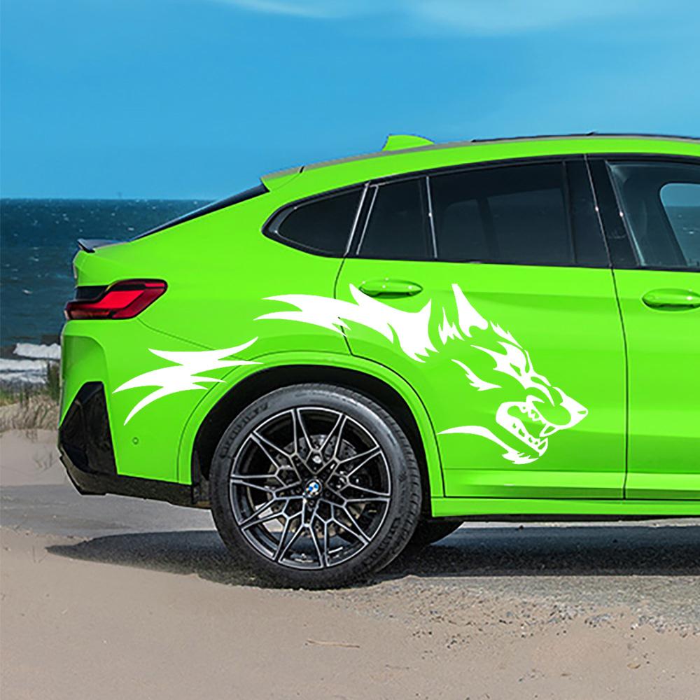 Car Stickers Coyote Wolf Grunge Design Vinyl Decal Door Side Pickup Vehicle Truck 2PC Large Size Car Sticker Set Of