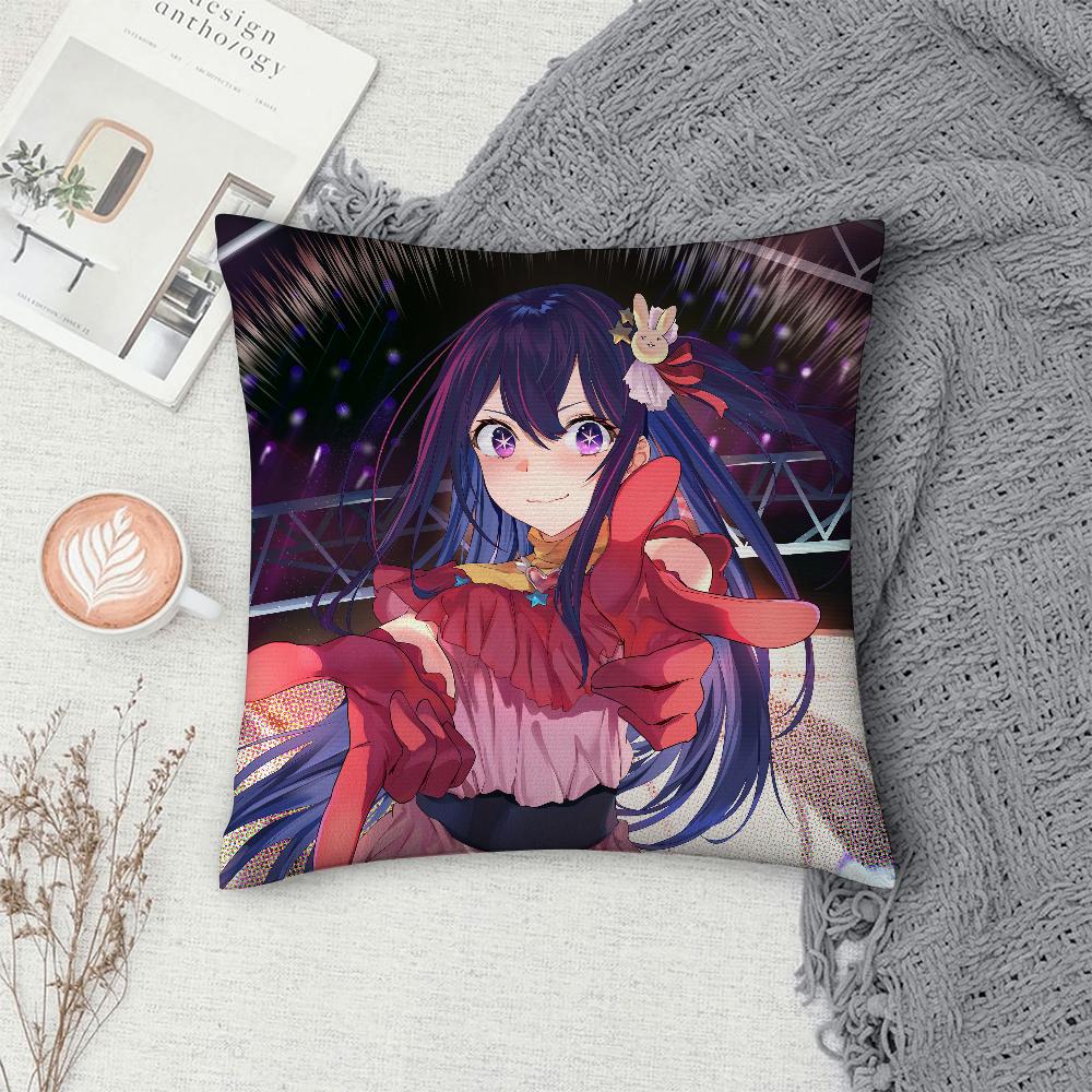 O-Oshi no Ko H-Hoshino Ai Pillow Case Sofa Decorative Home Double-sided Print Plush Square Throw Pillow Covers Cushion Decor