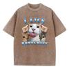 Fashion T Shirt Vintage Washed Cotton T-Shirt I Lick Batteries Funny Cat Graphic Tee Casual Streetwear Spring Summer shirt