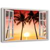 Canvas Print, Window - Sun and Palm Trees