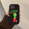 Christmas Green Monster Hard Leather Phone Case for iPhone 13 12 Mini 11 14 Pro Max Xs X Xr 7 8 Plus 6 6s Se 2022 Silicone Cover
