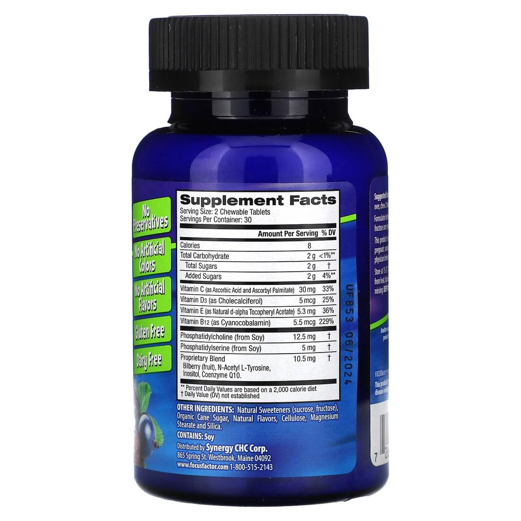 Focus Factor, Focus Factor, Kinder, Berry Blast, Kautabletten, 60 Tabletten