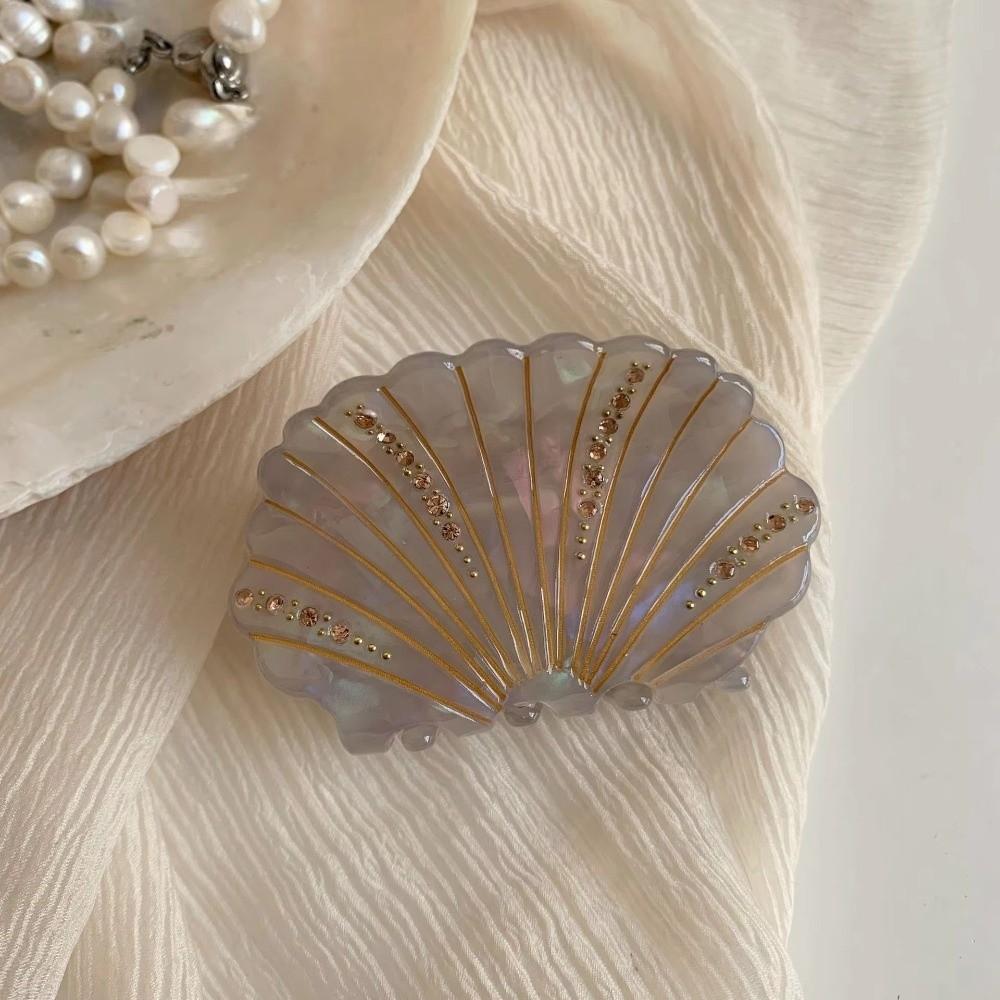 Acetate Shell Hair Claw Rhinestone Rhinestone Hair Claw Retro Shark Clip for Women