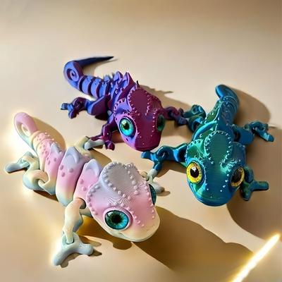3D-Druck Chamäleon-Ornamente Mehrgelenkig Bewegliche Simulationsdrachen Farbe Cartoon-Drache Heimdekoration Kinder Coole Geschenke