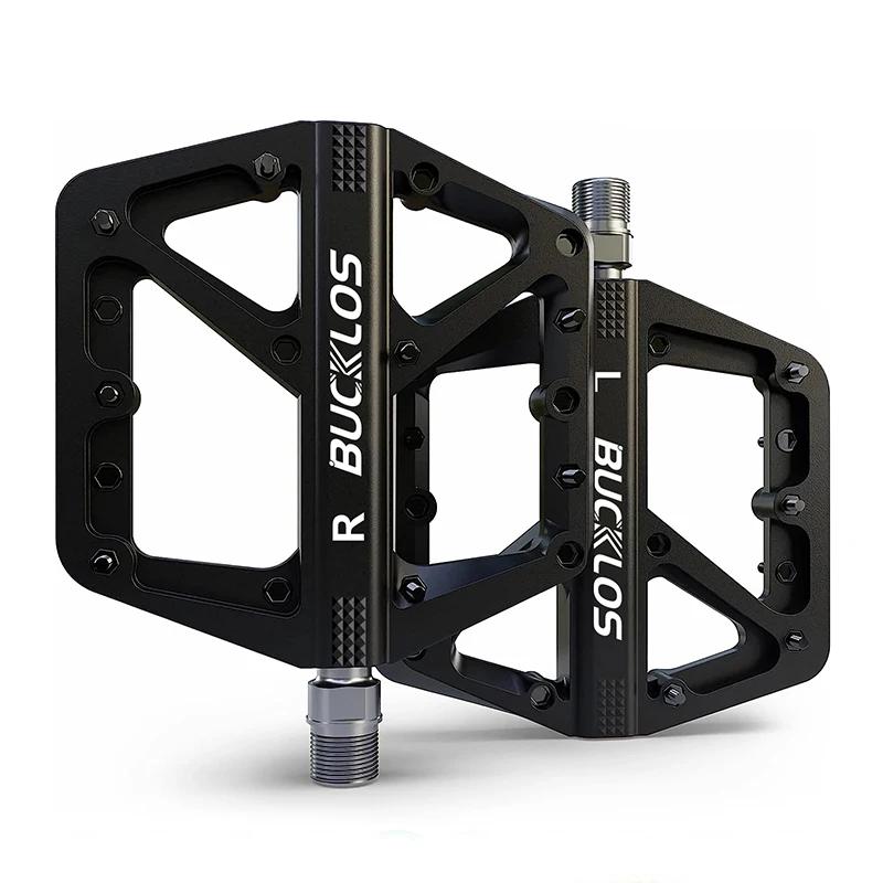 BUCKLOS Bike Pedal Ultralight Pedal Platform for Road Mountain Bike Anti-slip Nylon Sealed Bearings Flat Pedals MTB Bicycle Part