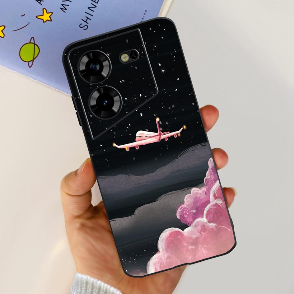 For Tecno Pova 5 2023 Case LH7n Fashion Butterly Flower Soft Silicone Phone Back Cover For Tecno Pova 5 4G Funda On Pova5 Bumper