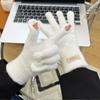 Warm Sport Cycling Gloves Thick Plush Full Finger Mittens New Knitted Gloves  Women