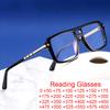 Retro Men Square Big Frame Reading Glasses Trend Brand Design Blue Light Blocking Presbyopic Eyewear Male Double Bridge Glasses