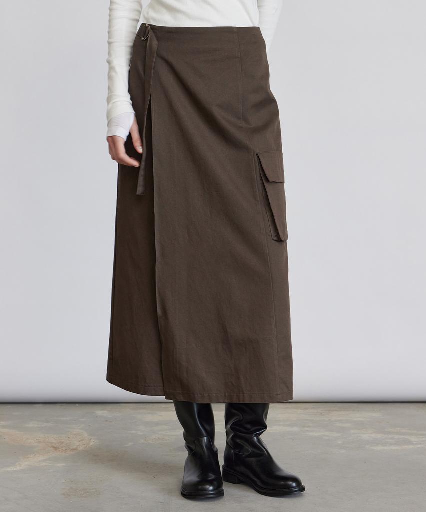 Itove Seoul Cargo Long Wrap Skirt Dg