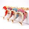 Sparkling Alloy Rhinestone Dolphin Car Keychain Ocean Charm Modern Simple Style