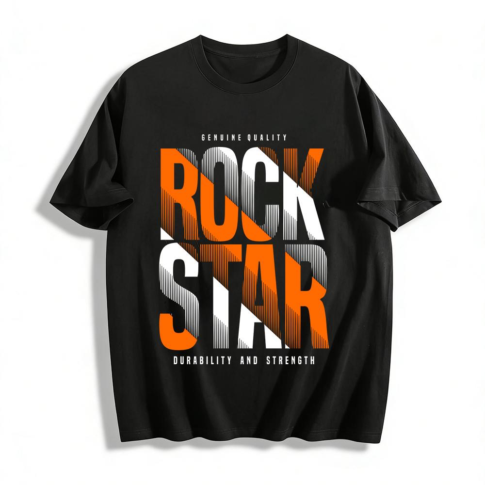Trendy RUAK Letter Print Casual Loose Fit Short Sleeve T-Shirt Pure cotton T-shirt