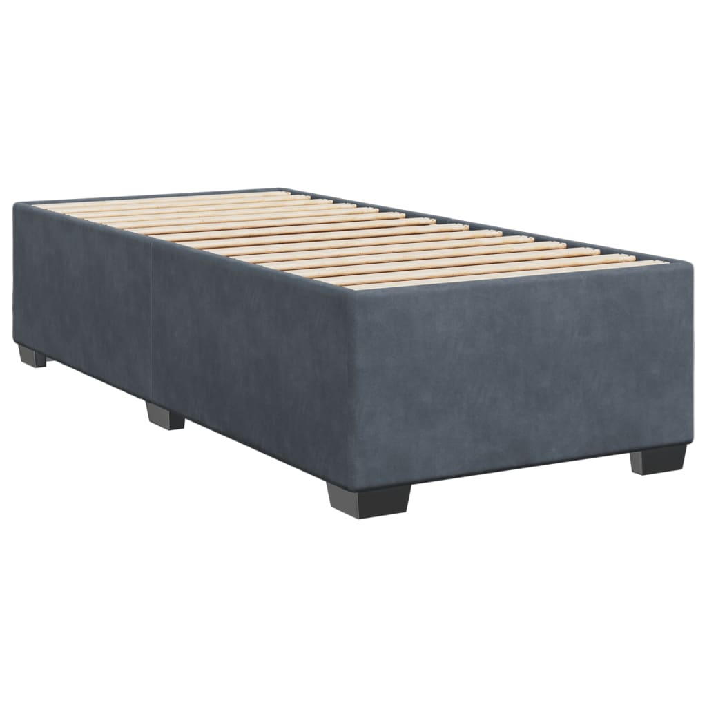 Vidaxl Continental Bed with Mattress, Dark Grey Velvet, 90X200 Cm