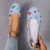 Women Loafers 2024 New Mixed Colors Patchwork Denim Breathable Shoes Ballerina Moccasins Casual Round Toe Slip On Shallow Shoes