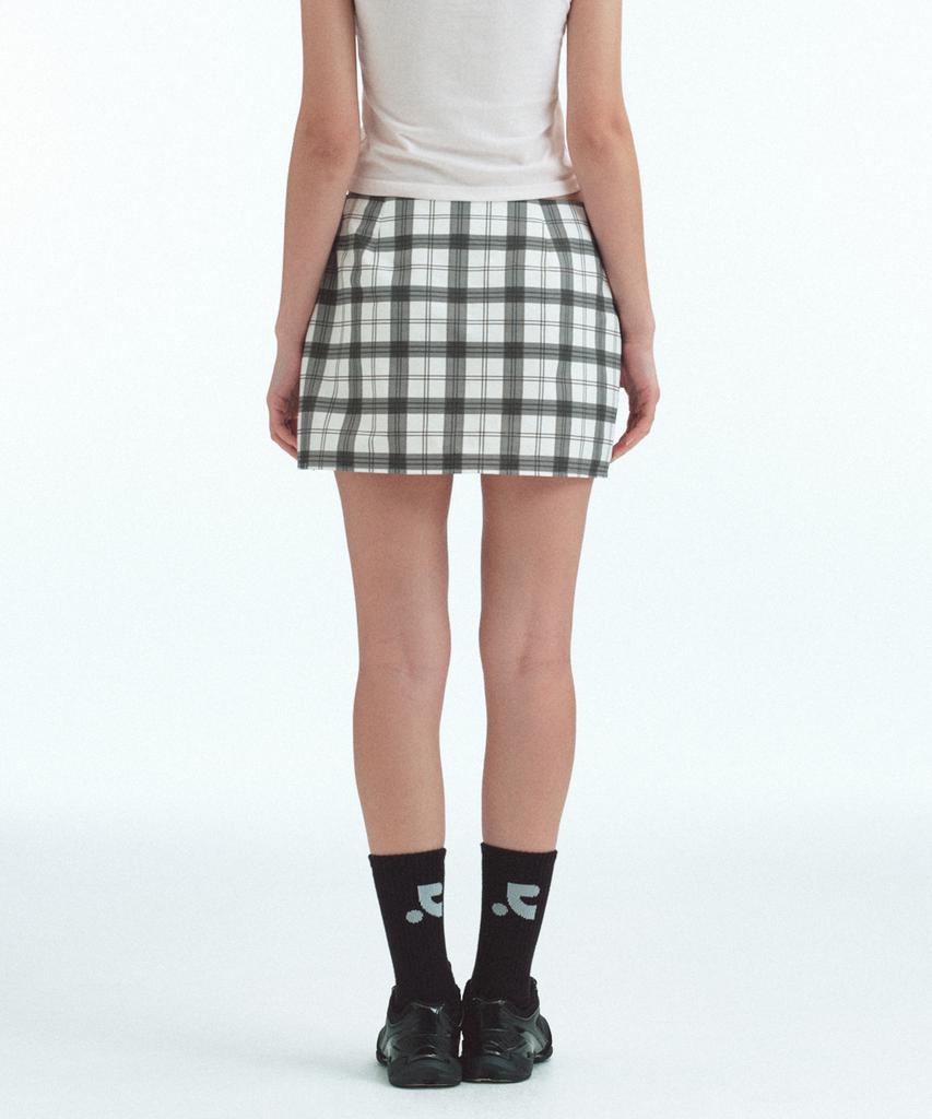 Rest And Recreation Rr Check Mini Skirt - Ivory