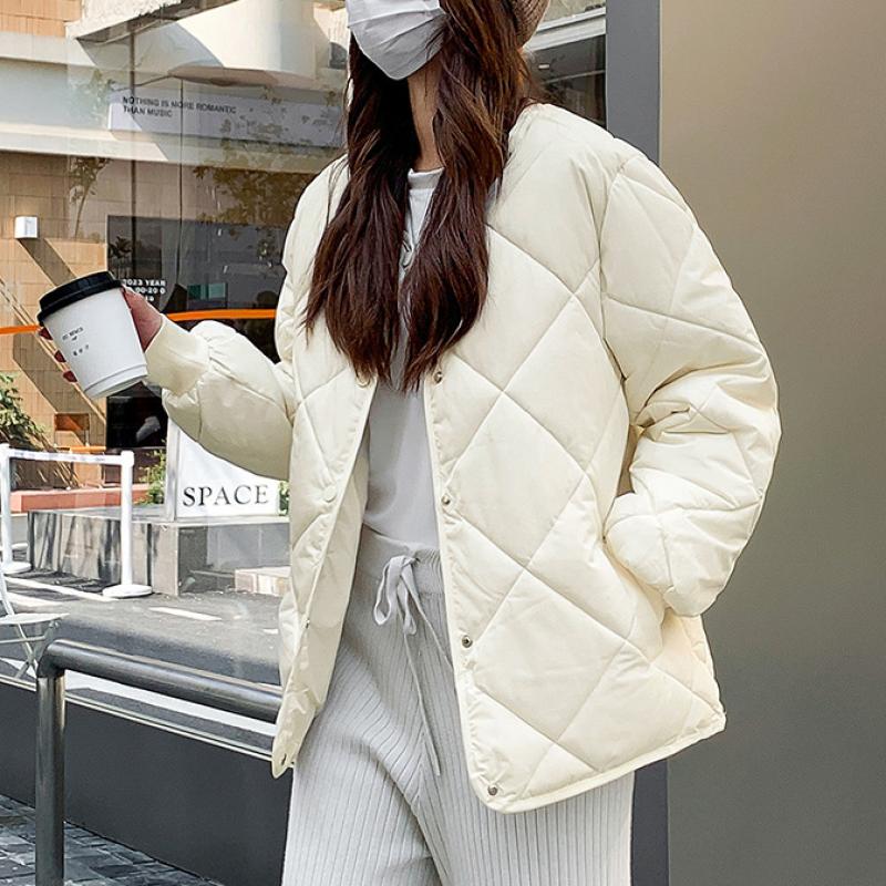 Thicken Warm Parkas for Women Fall Winter Vintage Long Sleeve O Neck Jacket Fashion Casual Oversized Chic Coats