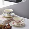 Service Tasse et Soucoupe à Thé de l'Après-Midi Anglais 220 ml Élégante Tasse à Café en Céramique Tasse Maison Bureau Café Restaurant Boissons Cadeau