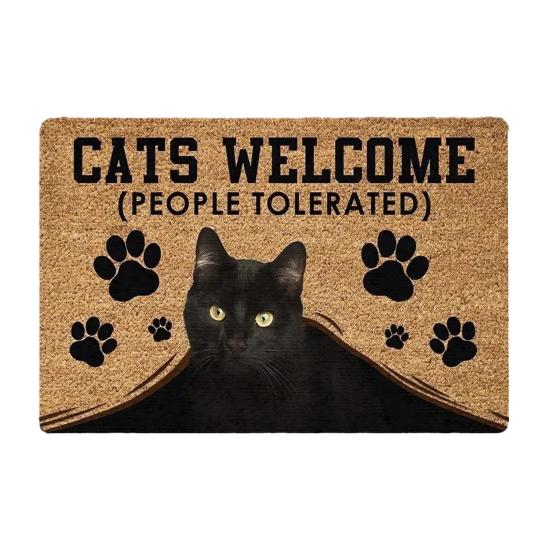Yousheng Realistic Animal Floor Mat 3D Optical Illusion Rug Cute Cat Design Entrance Rug Non-slip Dog Doormat for Bathroom Kitchen Living Room Bedroom