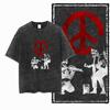 En Vrede Grafische T-shirts Vintage Gewassen Zwart Oversized Streetwear Collectie Voor Activisten En Vredespleiters