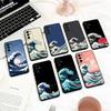 Coole G-Great W-Wave Kanagawa Handyhülle Für Samsung S 25,24,23,22,30,21,10,9,Ultra,Plus,Lite,FE,4,5 G Weiche Schwarze Hülle