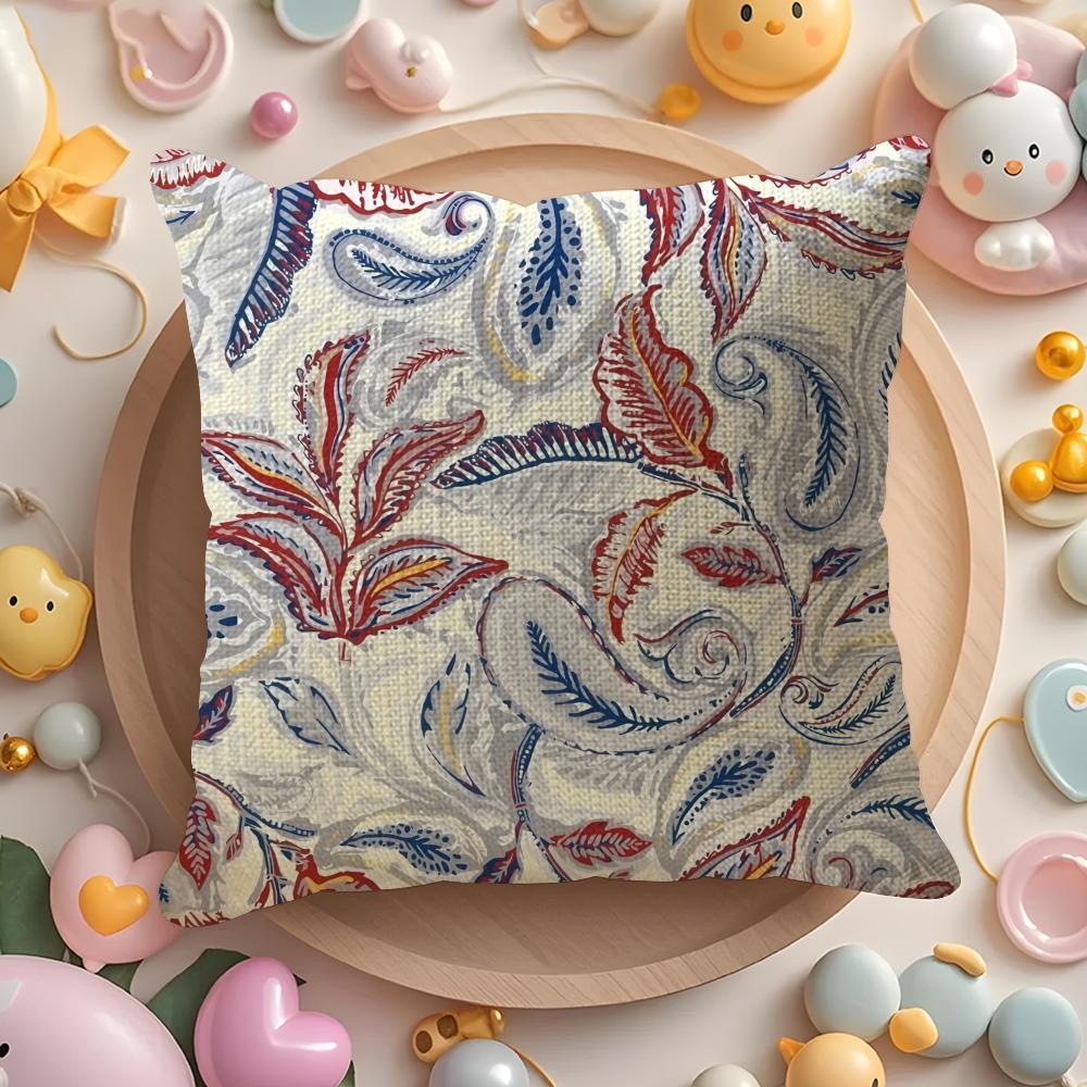 Retro Aristocratic Flower Pattern Cushion Cover DoubleSided Printed Organic Linen Pillow Cover Decorative for Sofa Home