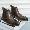 Móda Nová Zimná Móda Vysoké Chelsea Slip-on Kotníkové Topánky Čierne Pánske Ležérne Luxusná Značka Dizajnérske Vysoké Topánky Zapatos Hombre