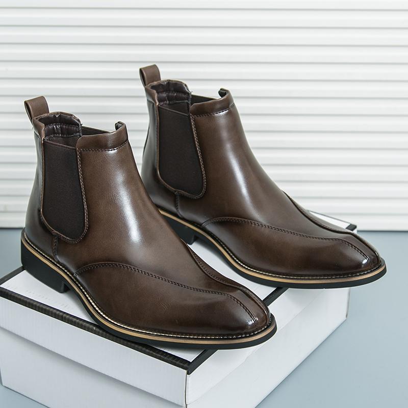 Móda Nová Zimná Móda Vysoké Chelsea Slip-on Kotníkové Topánky Čierne Pánske Ležérne Luxusná Značka Dizajnérske Vysoké Topánky Zapatos Hombre