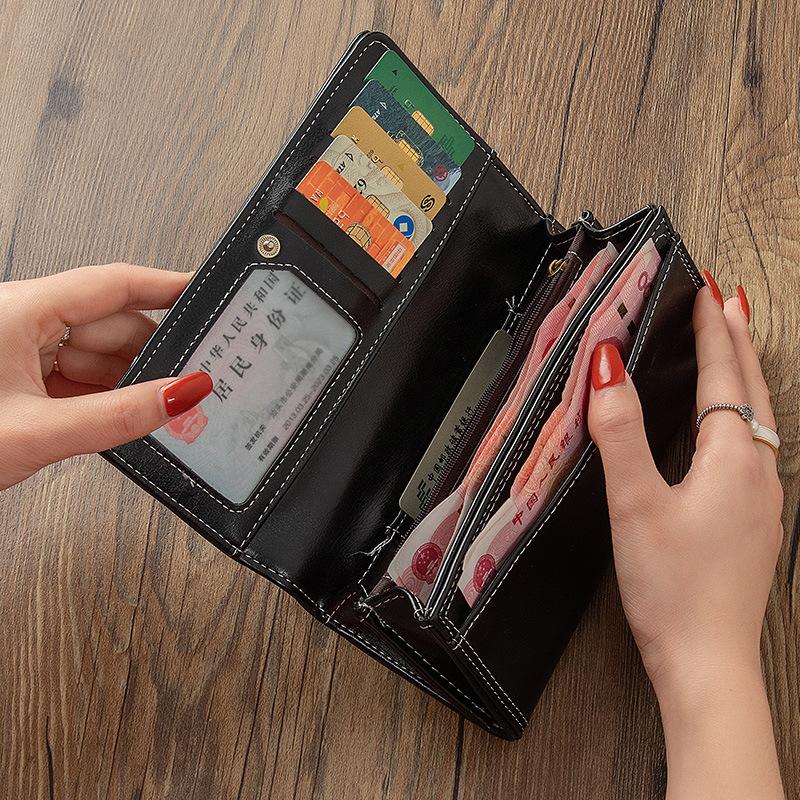 Women Vintage Long Wallets Pu Leather Phone Clutch Bags Money Bags Purse