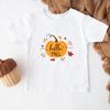 Hallo Herbst Kinder T-Shirt: Herbstkürbis Baby & Kleinkind Design, Feiertagssaison, Laub T-Shirt, Erntedankfest Shirt, Kleiner Kürbis Thema