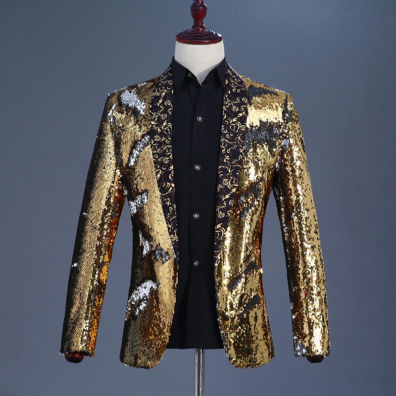 Halloween Men Coat Exquisite Embroidery Slim Irregular Bottom Vintage Jacket for Performance
