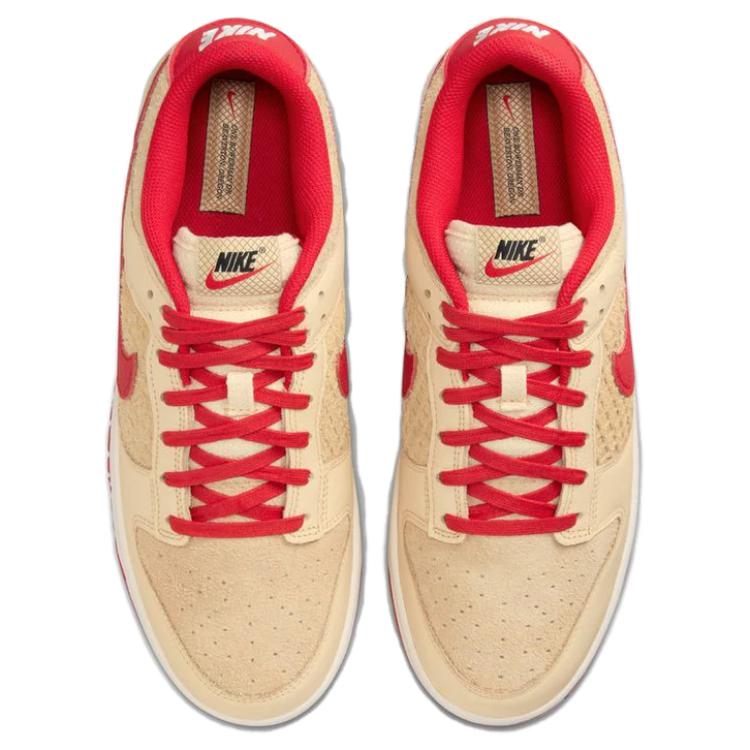 Nike Dunk Low Strawberry Waffle Herren-Sneaker Tan Pale-Vanilla University-Red HJ9100-294