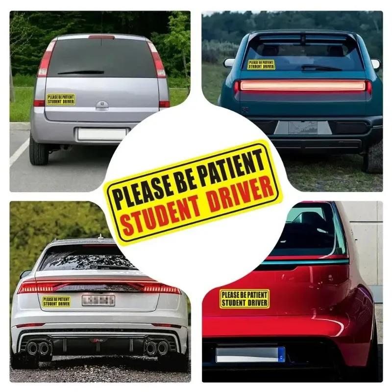 Leerlingrijder Magneet voor Auto Nieuwe Bestuurders Sticker Veiligheidswaarschuwing Reflecterende Beginner Bestuurder Sticker Geduld Alstublieft Leerling 1/3P