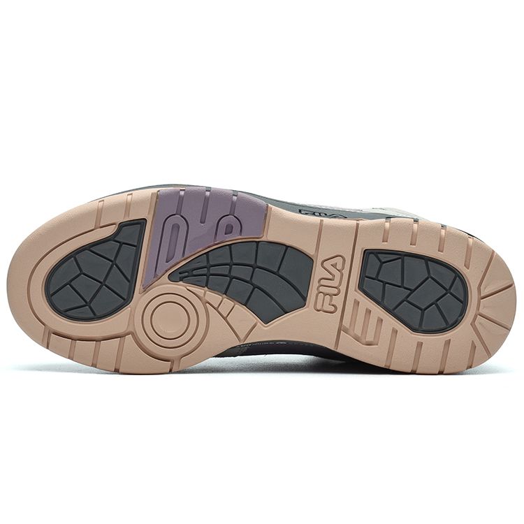 Fila Fusion Teratach Fleece Mid Top Retro Basketball Shoes Women Sneaker Black Gray T12W141225FBA
