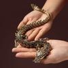 3D Dragon Statue Ornament Moveable Body Joints Antique Brass 15/20/23cm Lucky Office Desktop Home Decor Gift