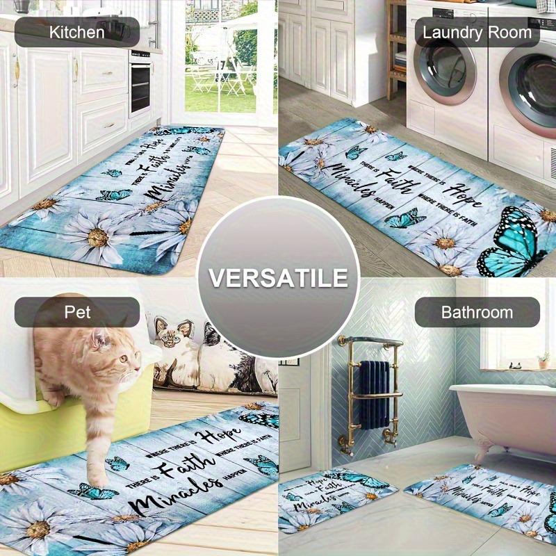 1PC Scandinavian Patriotism Kitchen Rug Non-Slip Door Mat Pop Design Bathroom Rug Bath Mat Carpet for Home Sink Laundry Decor