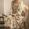 Vintage Apron Artistic Country Linen Florist Design Ruffled Hem, Kitchen Baking Solid Color with Nordic Style Home Cooks Alike