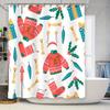 Christmas-Themed Shower Curtain With Colorful Candy Cane Design For Bathroom Decor Red, Green, Blue Color Scheme (180X180Cm)