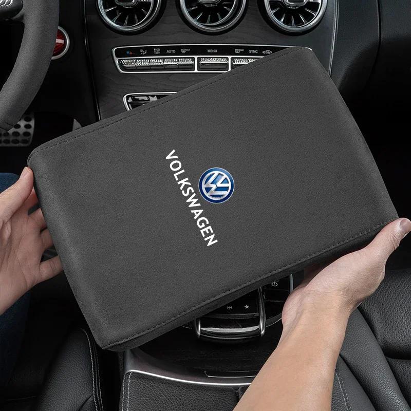 ·VW Car Armrest Mats Memory Foam Arm Rest Cushion Accessories For VW GTI Polo Golf Passat Scirocco Tiguan Jetta T-ROC Touareg CCNB3