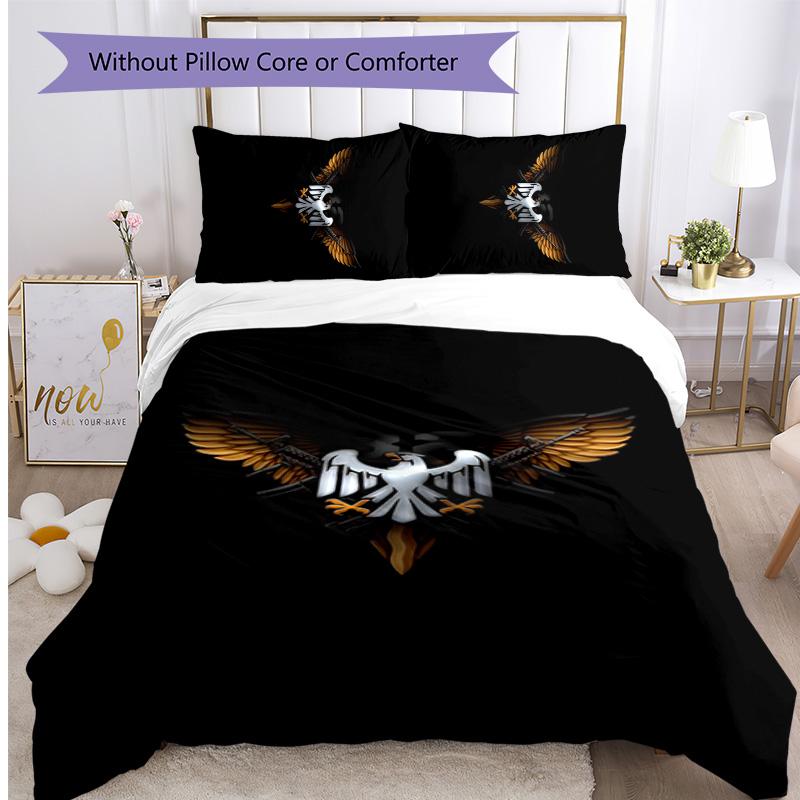 Germany National Football Team Pattern Printed 3PCS Bedding Set Soft Skin-Friendly Washable Duvet Cover & Pillowcases Set All Season Bedroom