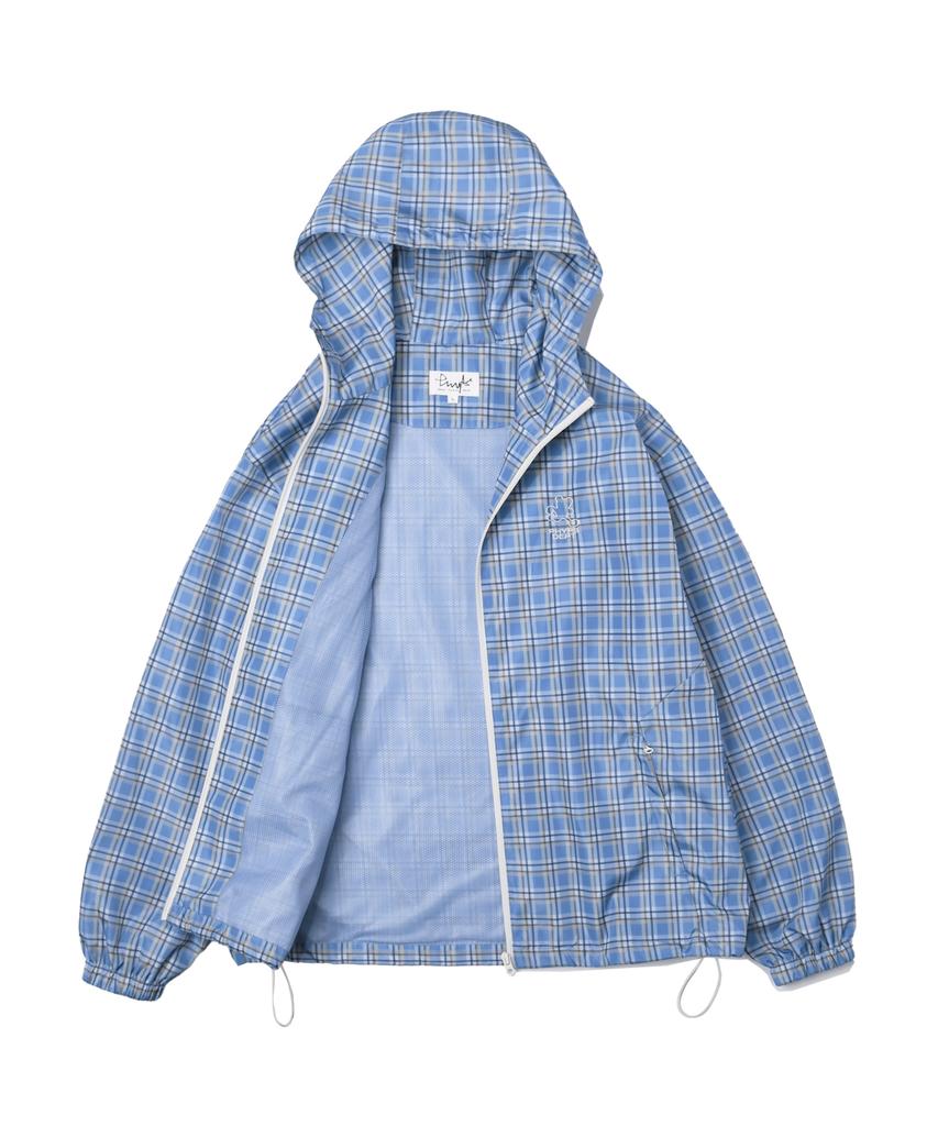 Physical Department Bear Keyring Check Windbreaker_Blue
