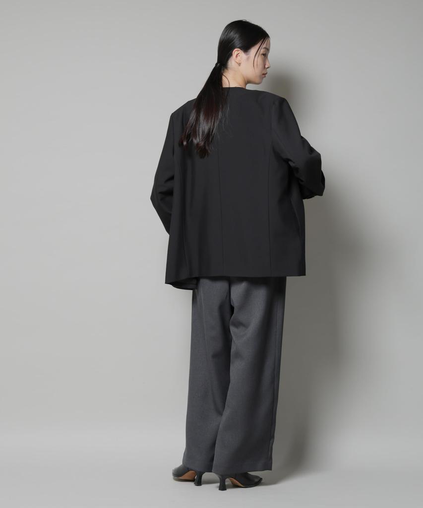 Nano Universe Polyester Drawstring Pants with Side Stripes Be Paired with Other F 023 Charcoal Women's Wool-Like (Can Items) 673-5227317
