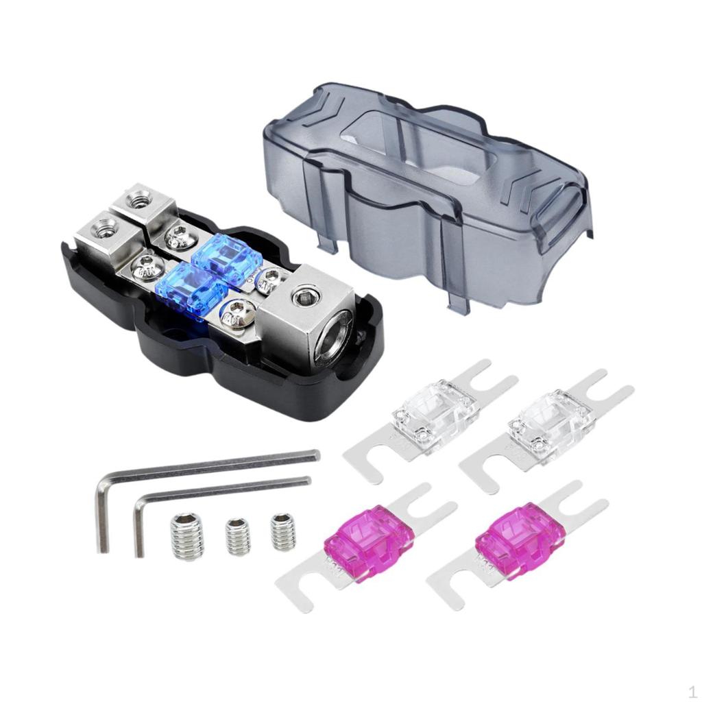 Fused Distribution Block Accessories Sturdy Compact Input 1x 0/2/4 Fuse Holder Automotive Box