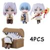 4pcs Frieren At the Funeral Anime Himmel 5cm Small Figure Caspule Toys Gift In Stock